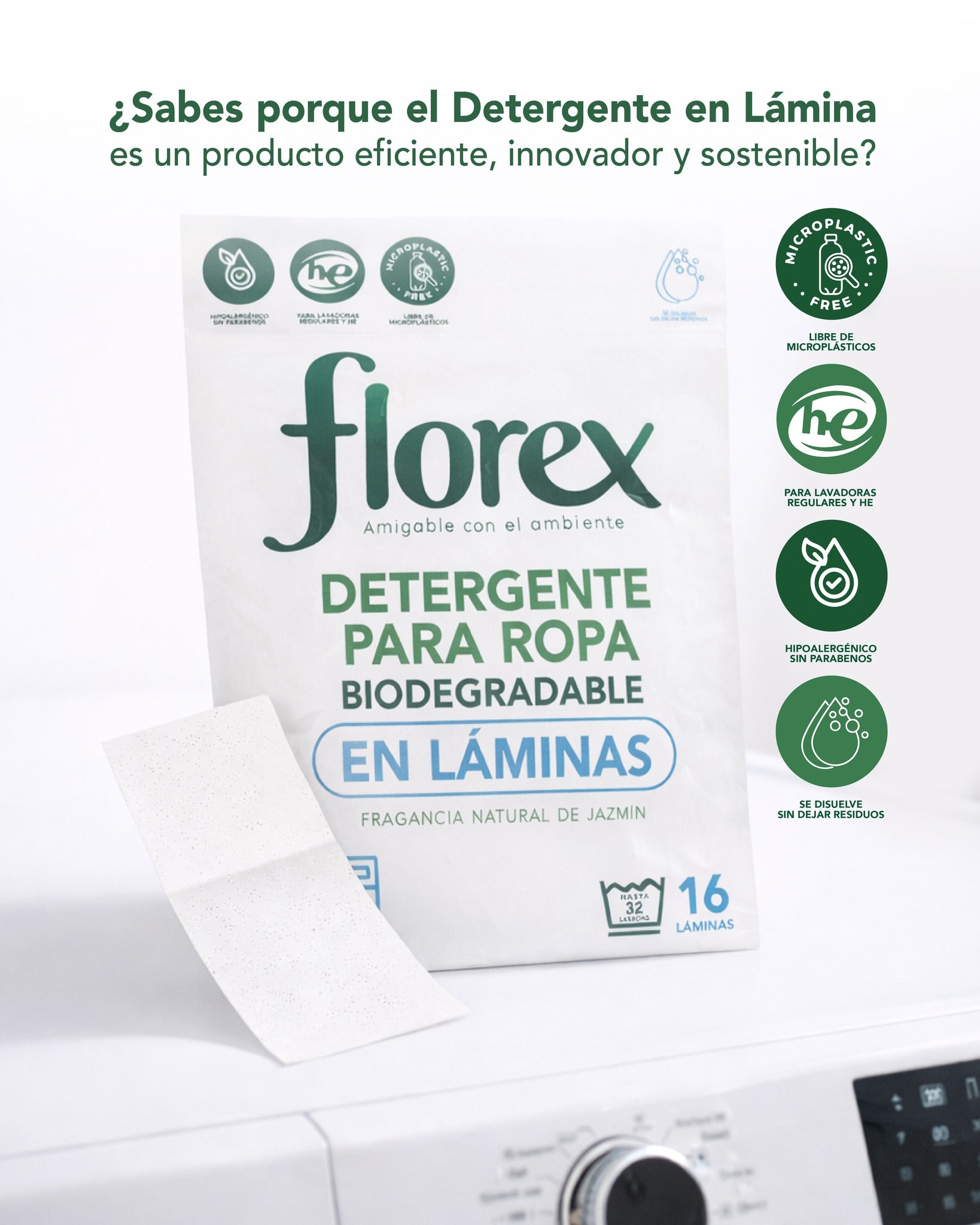 Detergente en lamina Biodegrable