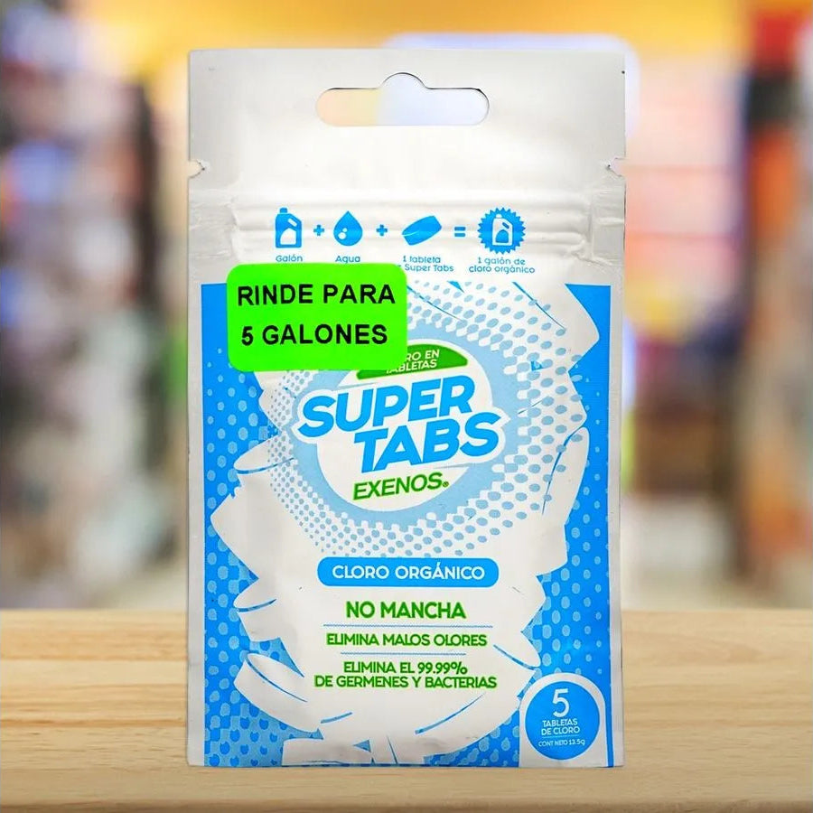 Cloro en Tabletas exenos cloro orgánico (5 pcs)  Super Tabs