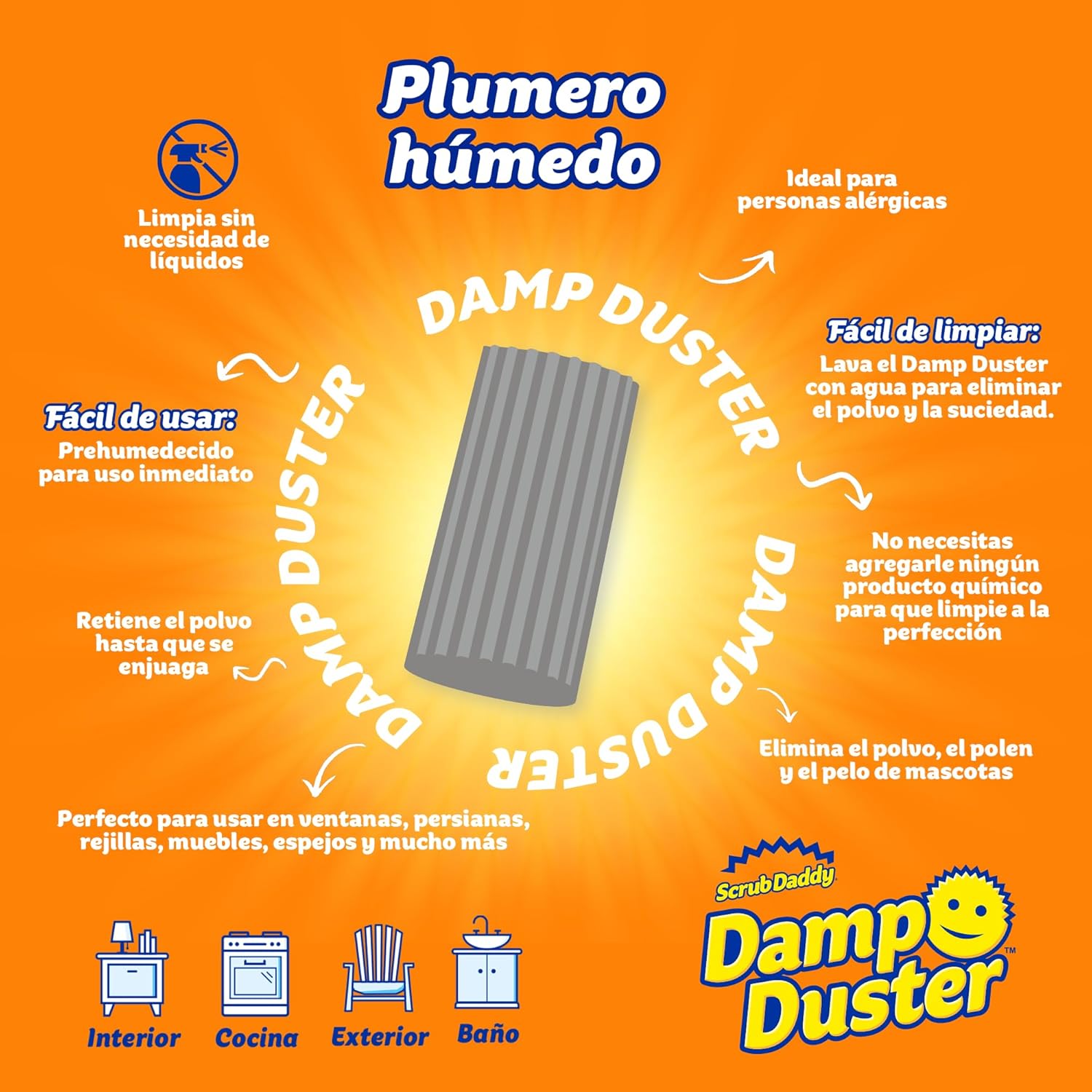 2 Removedores de Polvo Húmedo Damp Duster Scrub Daddy (2pcs)