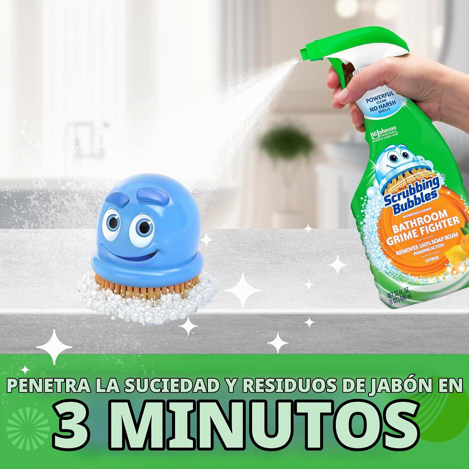 Limpiador desinfectante para baño y ducha Scrubbing Bubbles