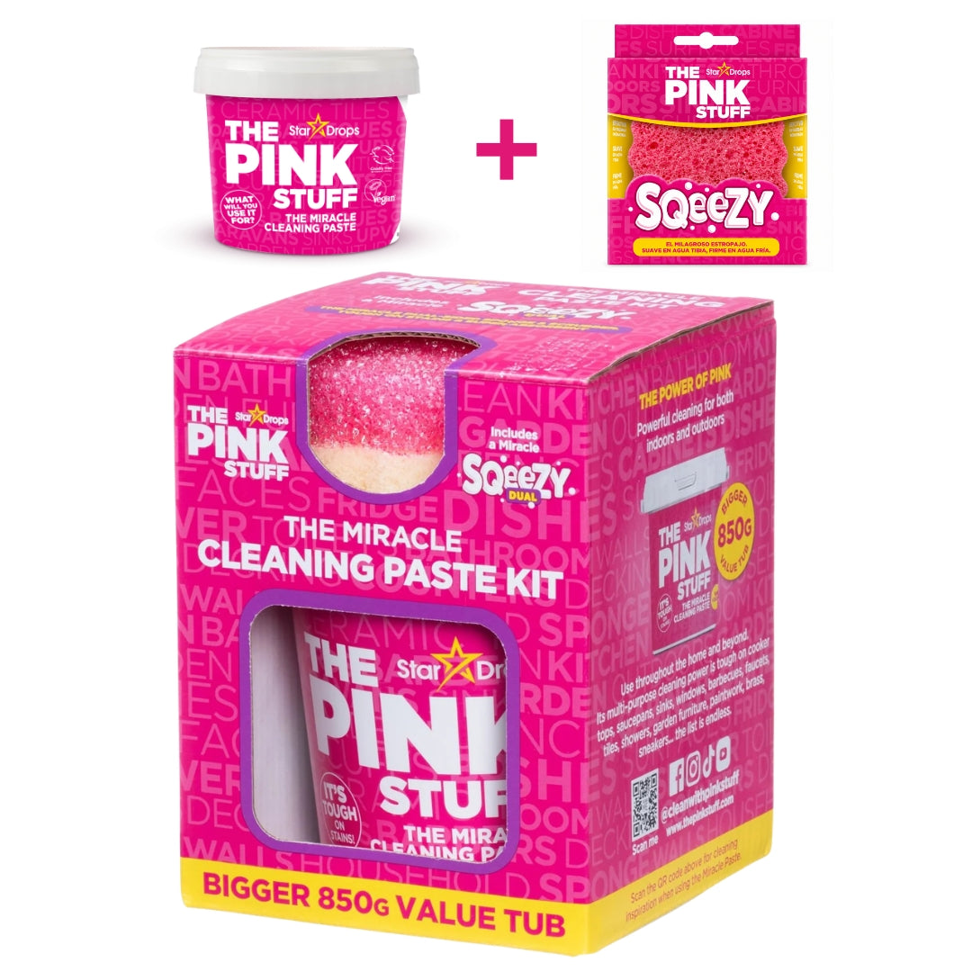 Kit Pasta de Limpieza + esponja Pink Stuff  850g