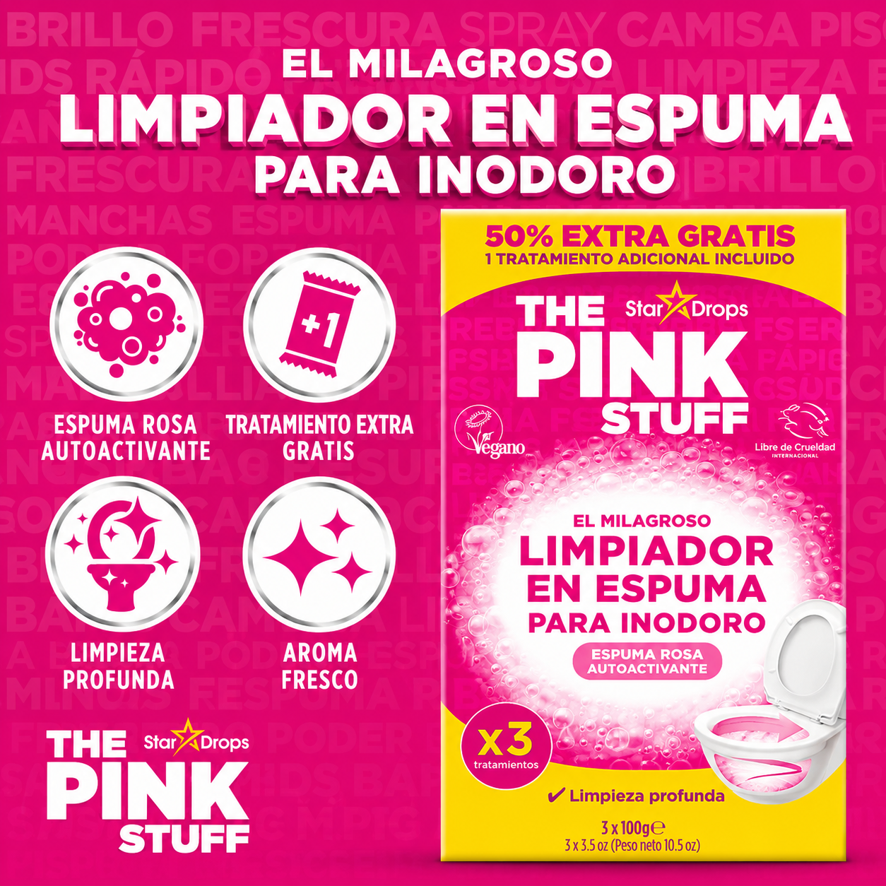 Espuma Mágica para Inodoro The Pink Stuff (2 pcs)