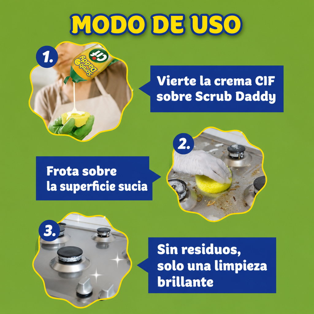 2 Limpiadores en Crema Multiusos Scrub Daddy - CIF 600g (2pcs)
